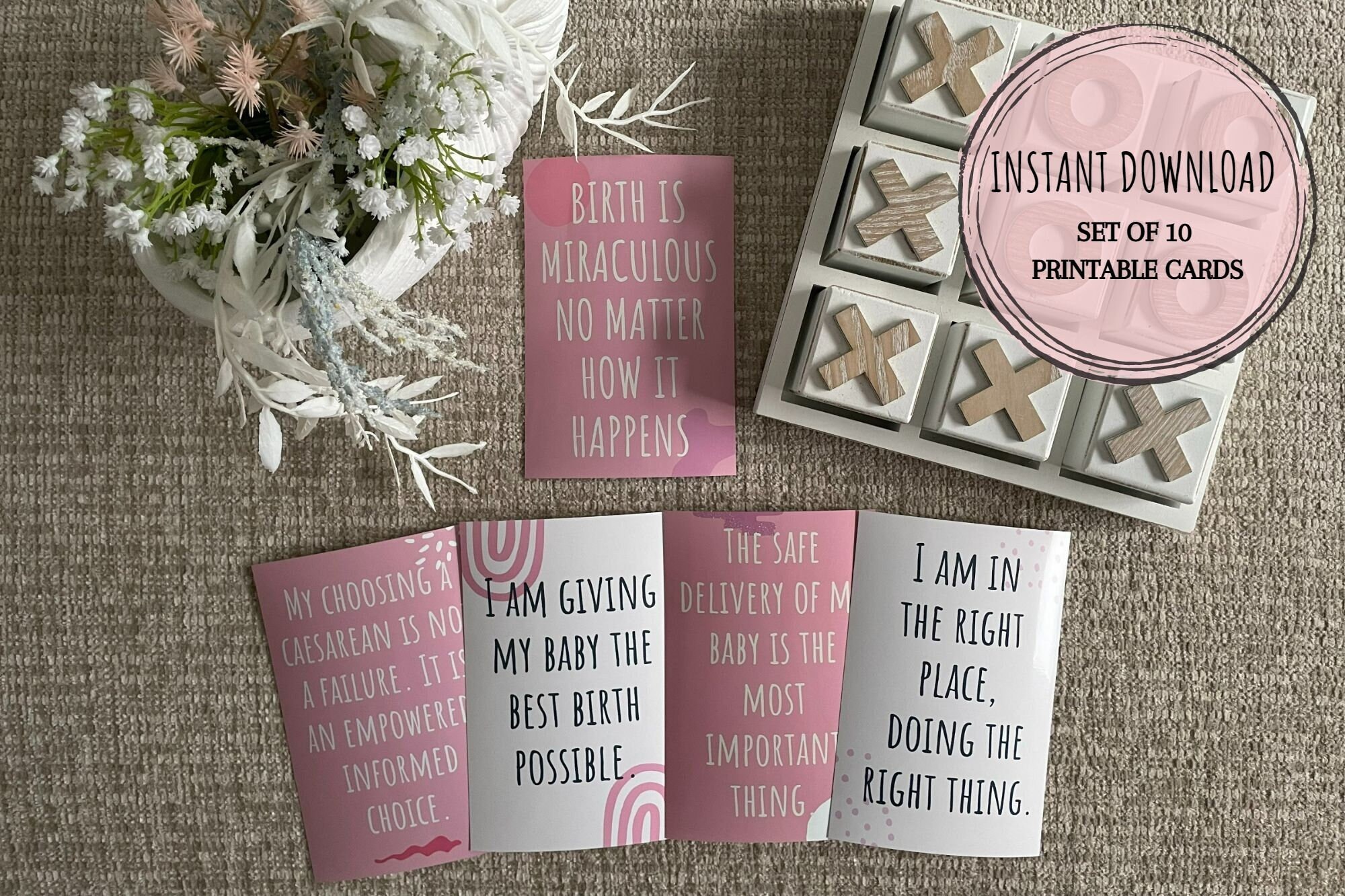 c-section-pink-birth-affirmations-birth-affirmation-cards-10-etsy