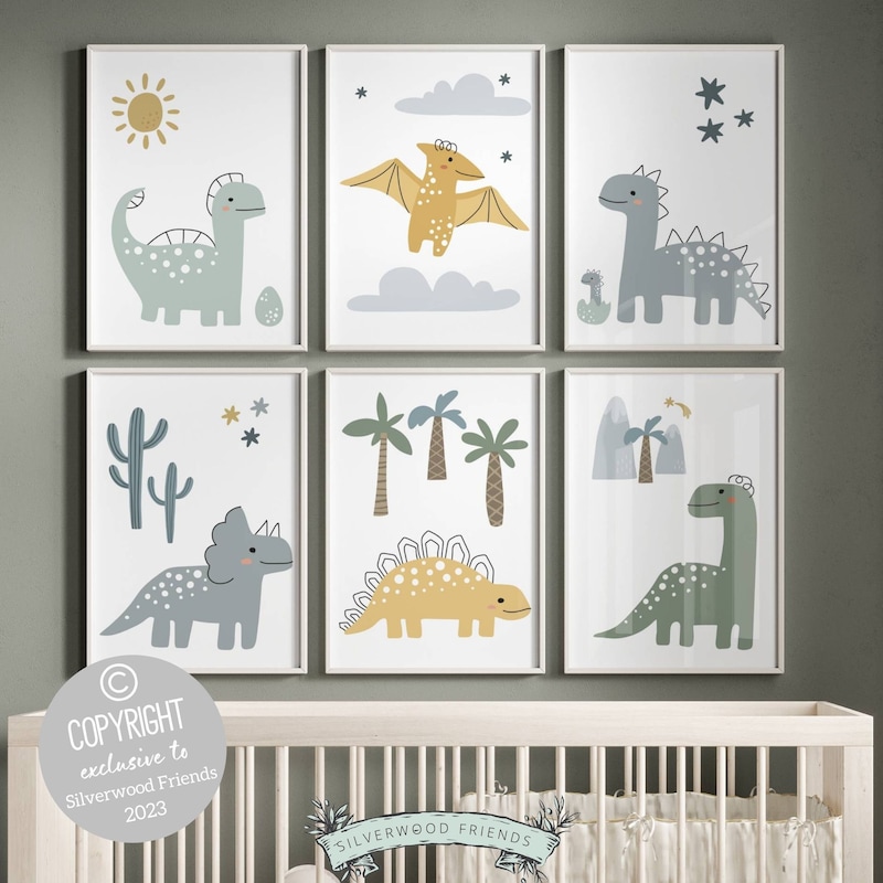 Dinosaur Nursery Prints - Etsy