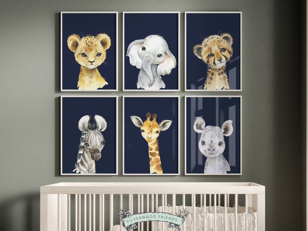 Safari Animal Nursery Prints, Boho Safari Nursery Decor, Baby Boy ...