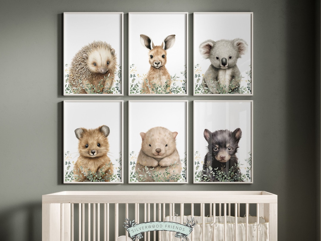 Australian Animal Nursery Prints, Australian Nursery Decor, Aboriginal