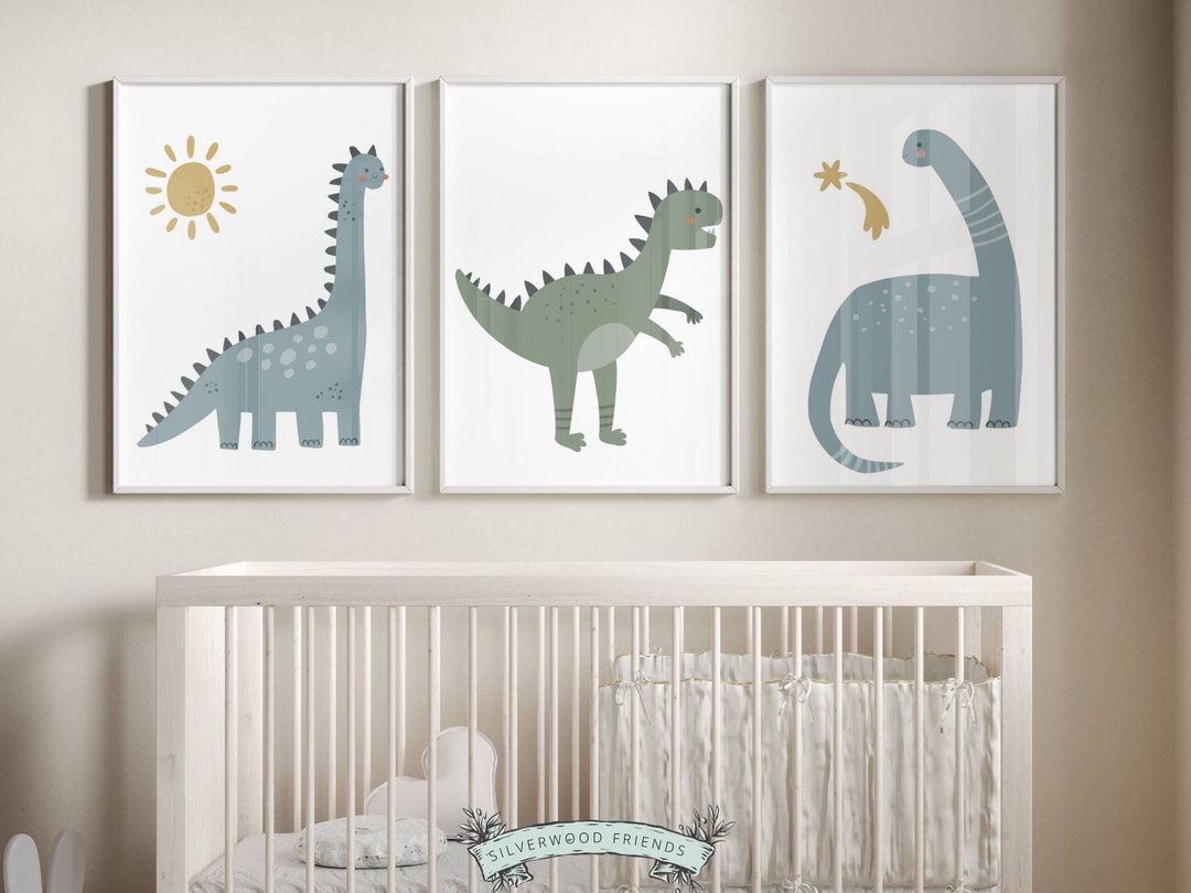 Dinosaur Nursery Prints, Dino Nursery Decor, Baby Boy Dinosaur Nursery Decor, Boys Dino Toddler
