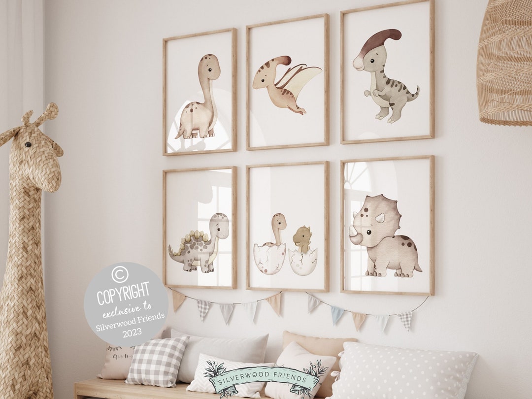 Dinosaur Nursery Prints, Baby Boys Dinosaur Neutral Nursery Decor ...