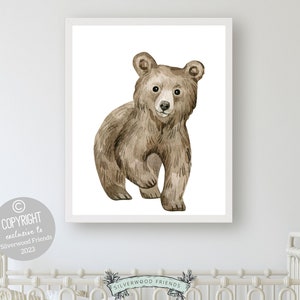 Baby Bear Nursery Print, Woodland Nursery Decor, Bear Nursery Decor, Woodland Nursery Wall Art Printable,Bear Baby Shower Gift Digital Print