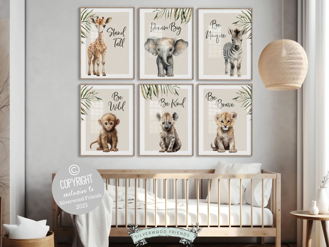 ORIGINAL Safari Jungle Animal Nursery Print Gift for Newborn Safari ...