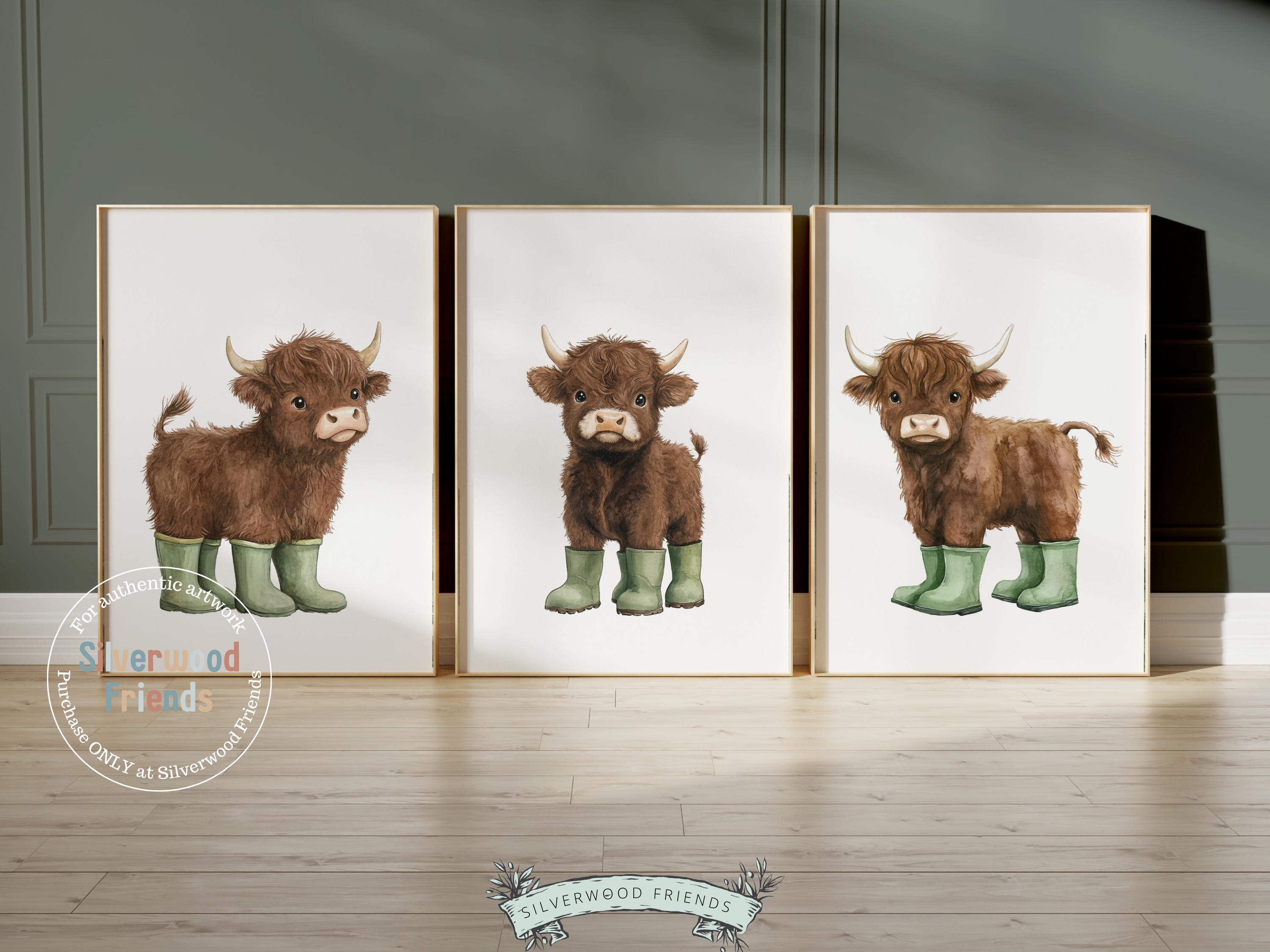 Poster Highland Cow Poster , Brown Cow Poster , Highland Cow Print Animal Photography Farmhouse Decor Garden Rustic Print Unframed