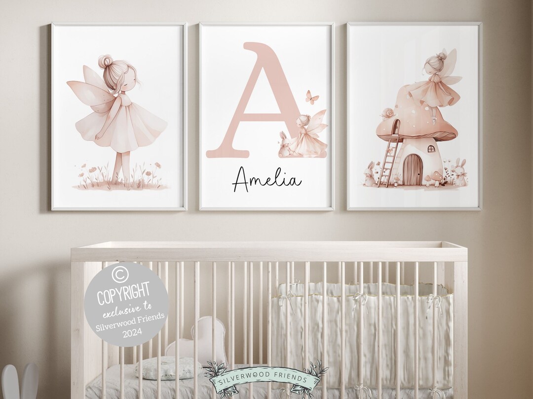 ORIGINAL Wildflower Fairy Nursery Print Gift for Baby Girl Pink ...
