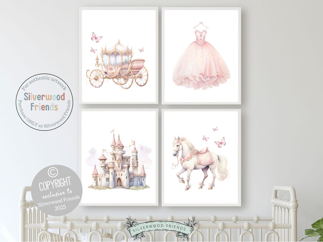 Baby Girls Princess Nursery Prints, Fairy Tale Nursery Decor, Fairytale ...