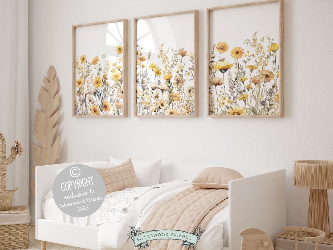 Wildflower Nursery Prints, Wildflower Nursery Decor, Boho Nursery Wall ...