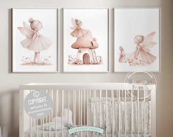 ORIGINAL Wildflower Fairy Nursery Print Gift For Baby Girl Fairy Nursery Decor, Fairies Nursery Wall Art Fairy Garden Digital Download Print
