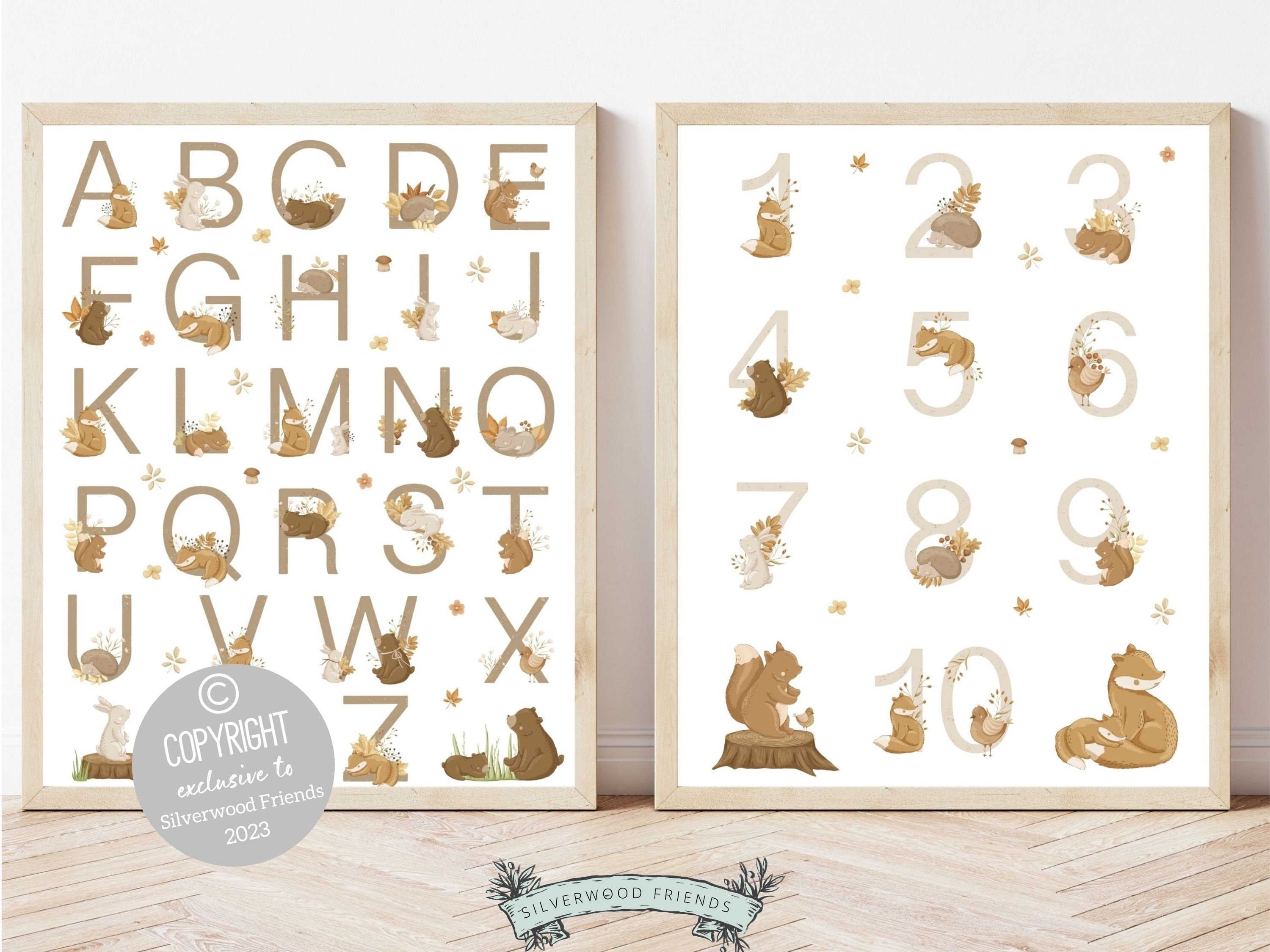 Woodland Alphabet Poster, Woodland Nursery Decor, Forest Animal Abc ...
