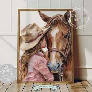 Cowgirl Nursery Print, Cowgirl Nursery Decor, Baby Girl Western Nursery Decor, Girls Horse Riding Print Horse Nursery Picture Digital Print