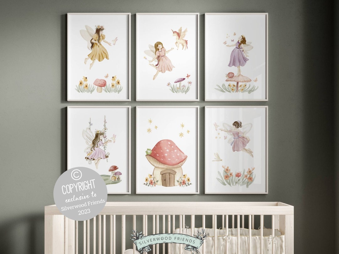 Fairy Nursery Prints, Fairy Princess Nursery Decor, Baby Girl Fairytale ...