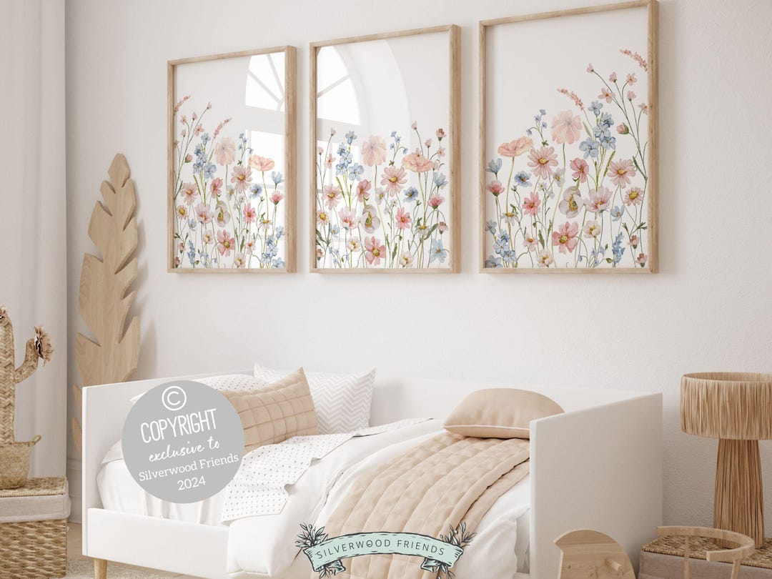 Wildflower Nursery Wall Art, Wildflower Nursery Decor, Wildflower ...