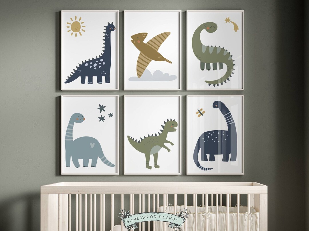 Dinosaur Nursery Prints, Dino Nursery Decor, Baby Boy Dinosaur Nursery Decor, Dino Toddler Room