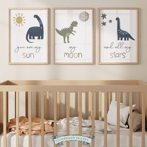 Du bist meine Sonne, mein Mond und alle meine Sterne Poster, Dinosaurier Kinderzimmer Dekor, Jungen Thema Zimmer Dekor Dino Poster Digitaldruck Bild 7