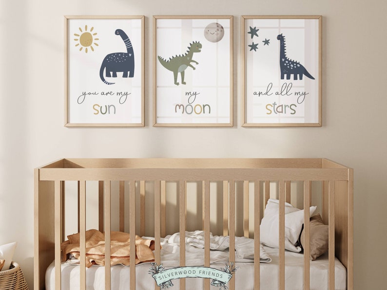 Du bist meine Sonne, mein Mond und alle meine Sterne Poster, Dinosaurier Kinderzimmer Dekor, Jungen Thema Zimmer Dekor Dino Poster Digitaldruck Bild 7