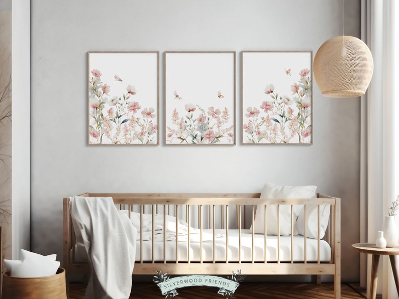 ORIGINAL Wildflower Nursery Print Gift for Baby Girl Floral Wildflower ...