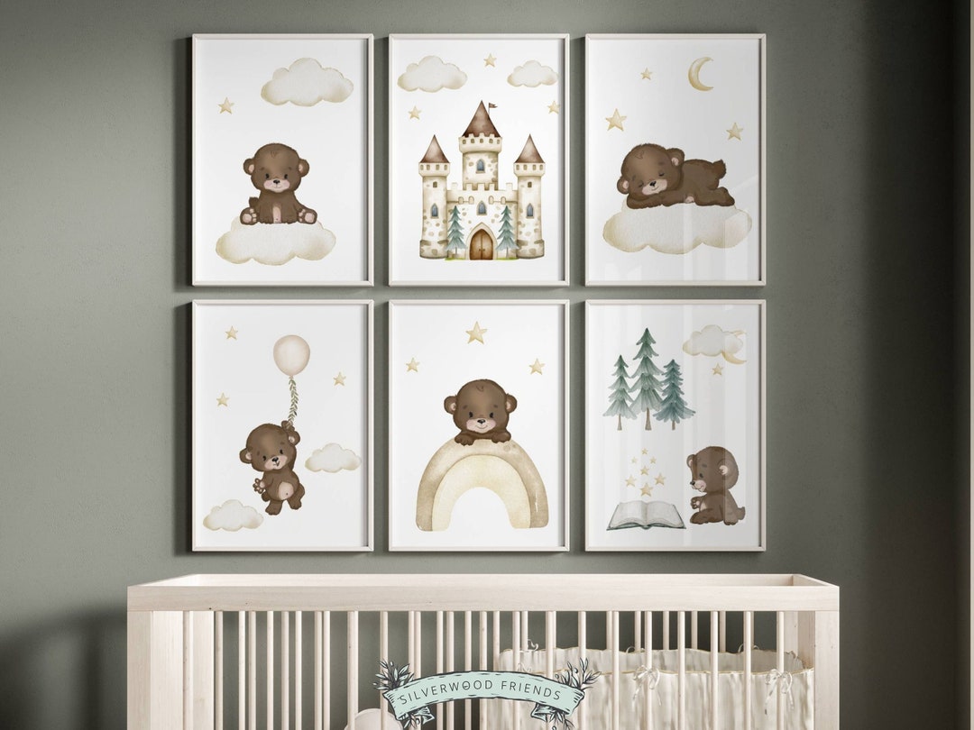 Bear Nursery Print, Teddy Bear Nursery Decor, Fairytale Nursery Prints