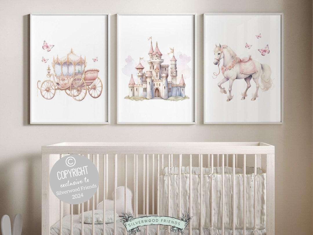 Baby Girls Princess Nursery Prints, Fairy Tale Nursery Decor, Fairytale ...