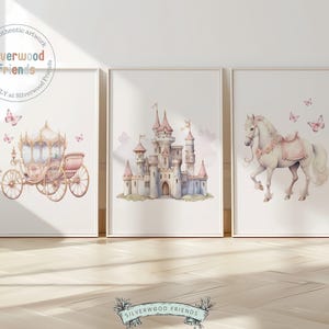 Baby Girl Princess Nursery Prints, Fairy Princess Nursery Decor, Fairytale Nursery Wall Art, Girls Princess Bedroom Wall Decor Digital Print