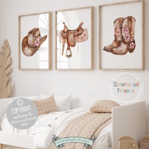 Cowgirl Nursery Prints, Cowgirl Nursery Decor, Baby Girl Country Western Nursery Decor, Toddler Girl Horse Nursery Wall Art Digital Prints