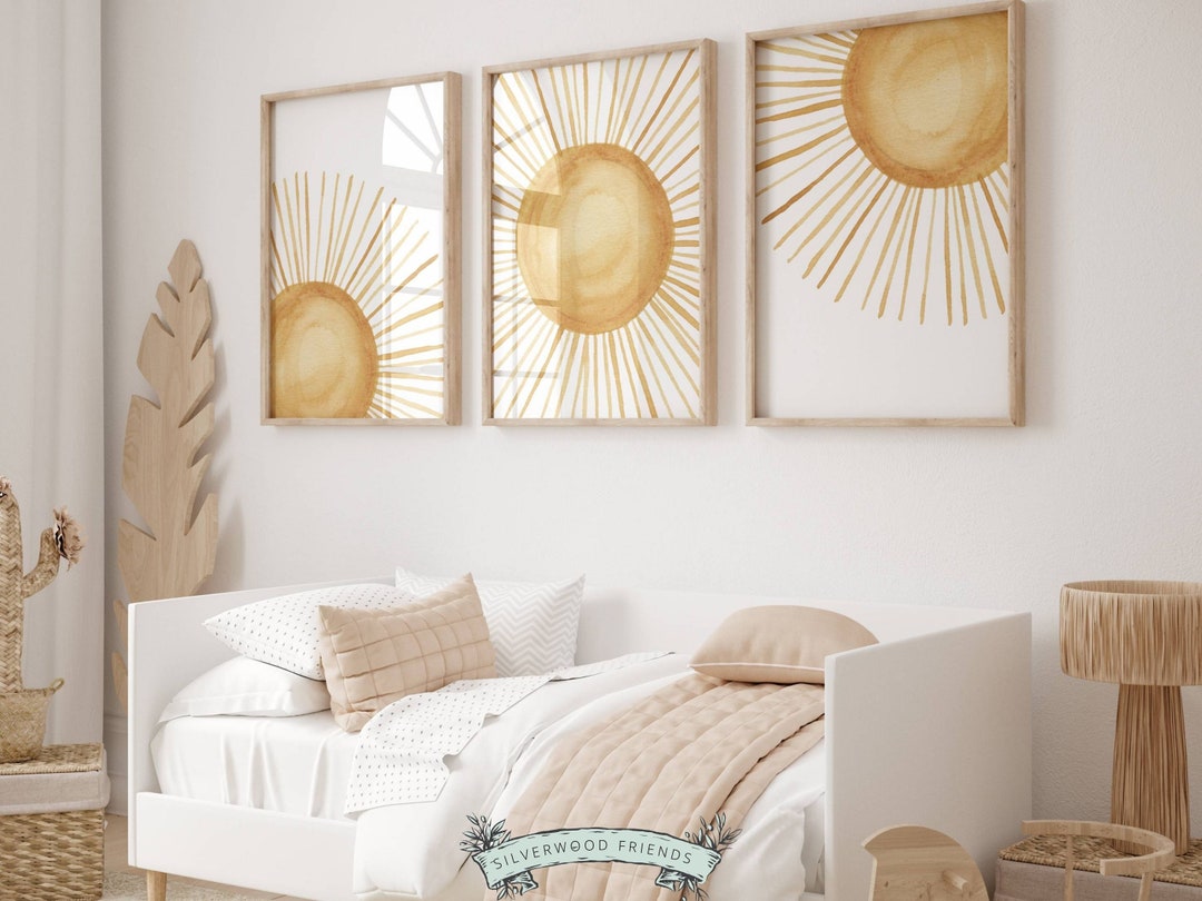 ORIGINAL Boho Sun Nursery Print, Boho Rising Sun Nursery Decor, Sun ...