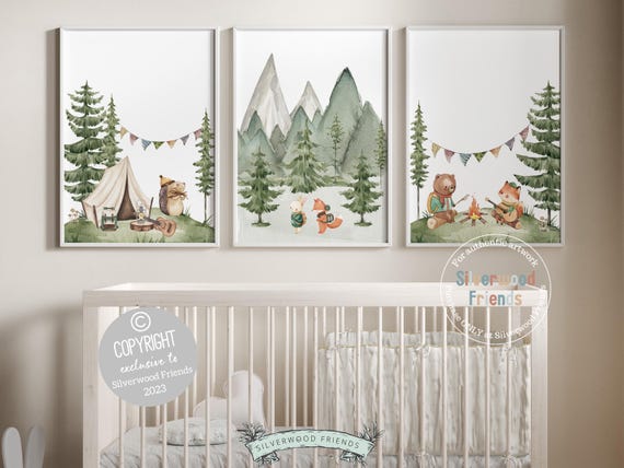 Heilkee Woodland Nursery Wall Art - Set Of 6 Unframed 8x10in Jungle Animal Prints For Kids Room - View #3