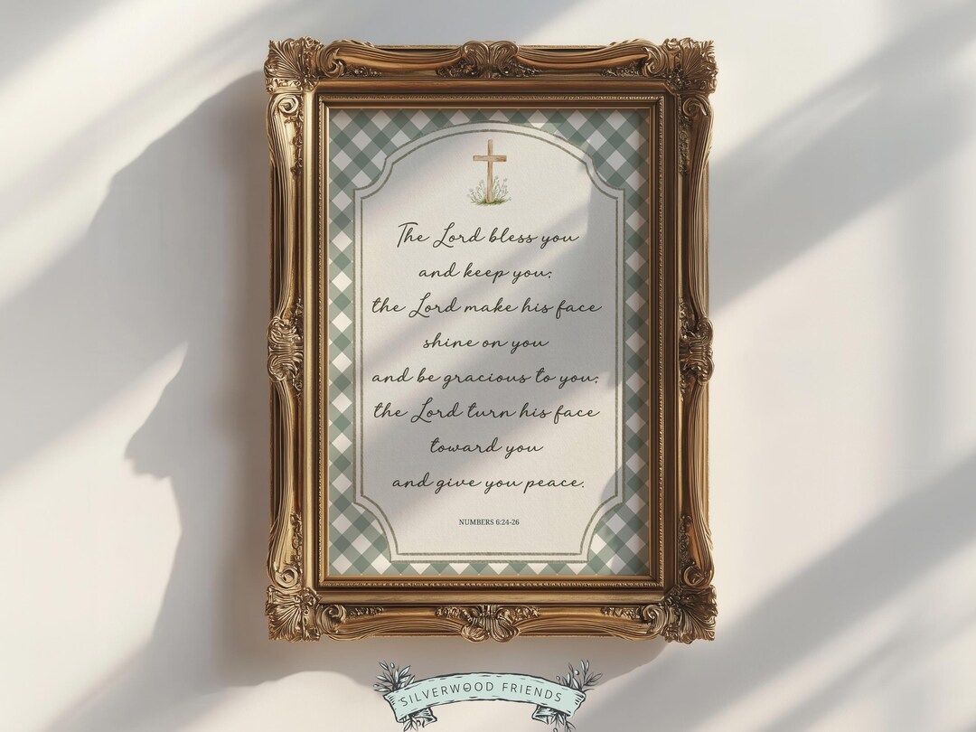 Christian Nursery Wall Art, the Lord Bless You Bible Verse Nursery ...