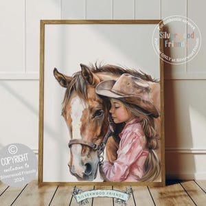 Cowgirl Nursery Print, Cowgirl Nursery Decor, Baby Girl Western Nursery Decor, Girls Horse Riding Print Horse Nursery Picture Digital Print