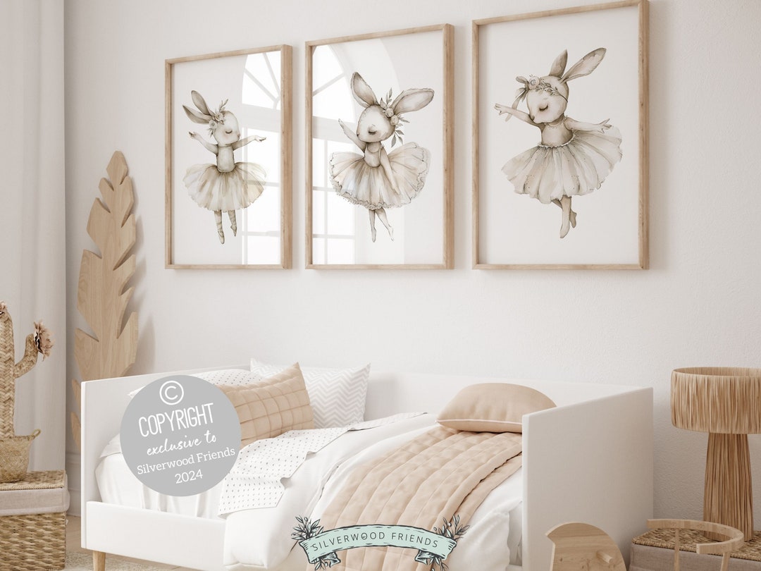 ORIGINAL Bunny Nursery Print Gift for Baby Girl Bunny Nursery Decor ...
