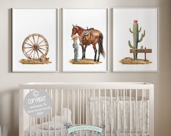 Cowboy Nursery Prints, Cowboy Nursery Decor, Boys Room Western Nursery Decor Rodeo Print, Baby Boys Western Nursery Wall Art Digital Prints