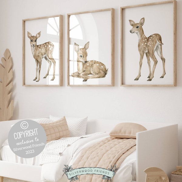 Deer Nursery Wall Art Print, Baby Deer Nursery Decor, Woodsy Nursery Decor, Fawn Nursery Prints, Fawn Nursery Decor, Fawn Digital Picture