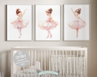 ORIGINAL Ballet Nursery Print, Ballerina Nursery Decor, Baby Girls Nursery Prints, Newborn Balletcore Aesthetic, Ballerina Digital Art Print