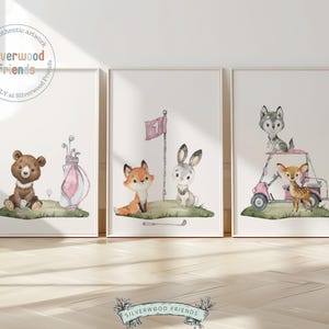 Girls Pink Golf Nursery Prints, Girls Pink Golf Nursery Decor, Girls Sport Nursery Decor, Watercolor Girl Pink Golf Pictures Digital Print