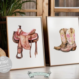Cowgirl Nursery Prints, Cowgirl Nursery Decor, Baby Girl Western Nursery Decor, Girls Wild West Rodeo Horse Nursery Wall Art Digital Prints