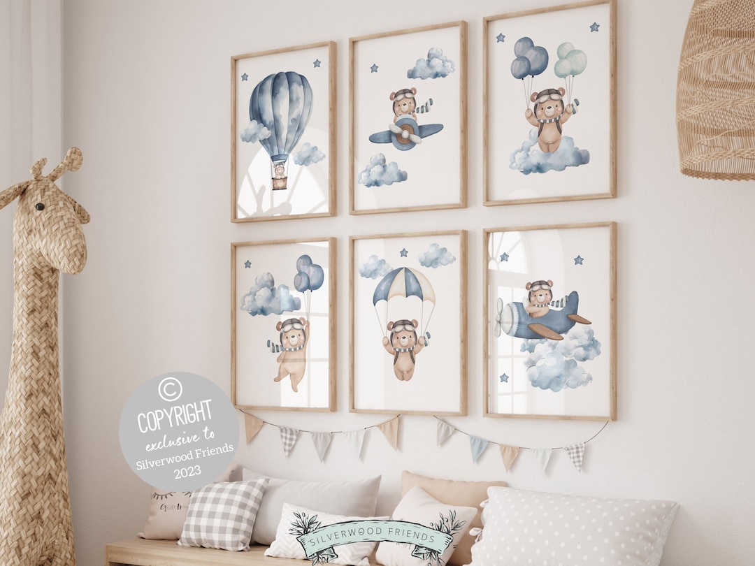 ORIGINAL Teddy Bear Nursery Print Gift for Baby Boy Bear Nursery Decor ...