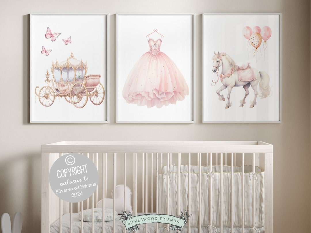 Baby Girls Princess Nursery Prints, Fairy Tale Nursery Decor, Fairytale ...