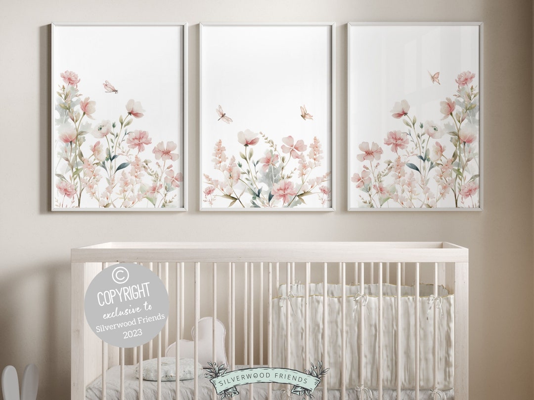 ORIGINAL Wildflower Nursery Print Gift for Baby Girl Floral Wildflower ...