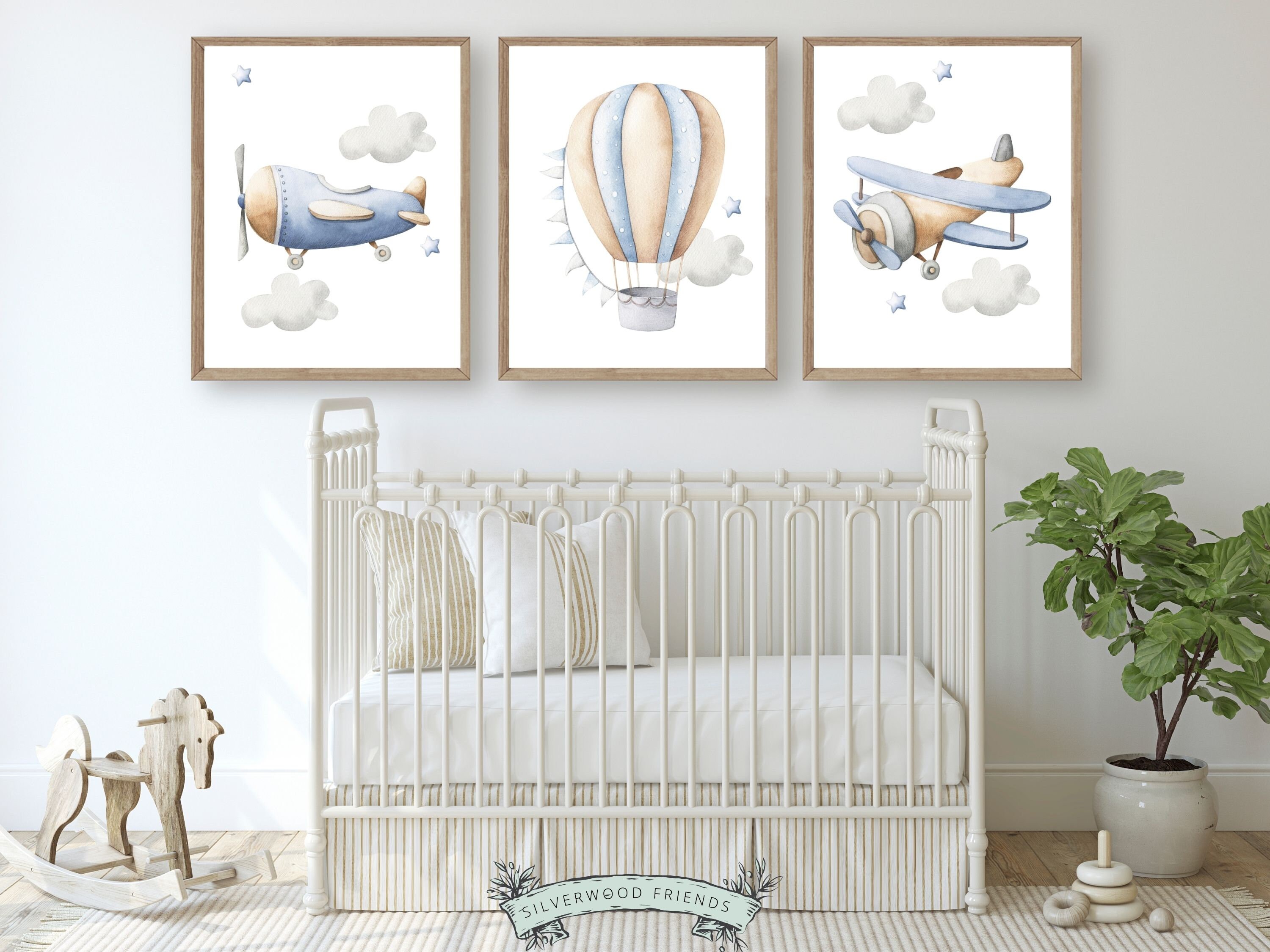 Airplane Adventure Theme Nursery Set of 3 Prints, Nursery Decor Boys ...