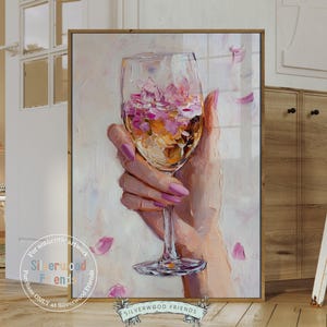Cheers Art Print, Champagne Wine Glass Print, Happy Hour Poster, Trendy Bar Cart Print Celebration Wall Art for Cocktail Party Digital Print