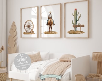 Cowboy Nursery Prints, Cowboy Nursery Decor, Boys Room Western Nursery Decor Rodeo Print, Baby Boys Western Nursery Wall Art Digital Prints