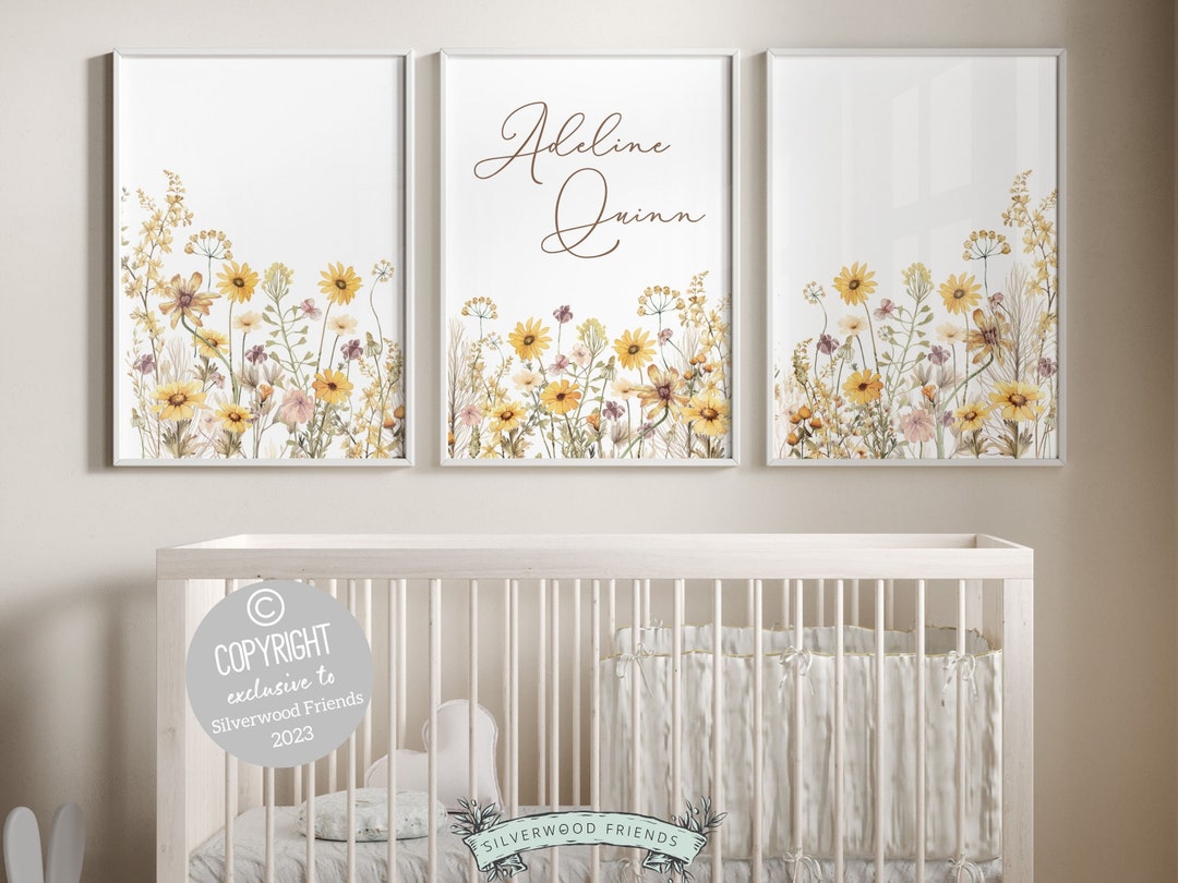 ORIGINAL Wildflower Nursery Print Gift for Baby Girl Wildflower Nursery ...