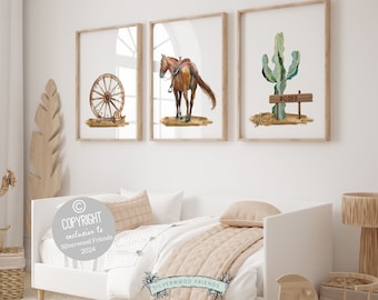 Cowboy Nursery Prints, Cowboy Nursery Decor, Boys Room Western Nursery Decor Rodeo Print, Baby Boy Wild West Nursery Wall Art Digital Prints