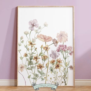 Wildflower Nursery Print Set, Boho Nursery Wall Art, Meadow Flowers ...