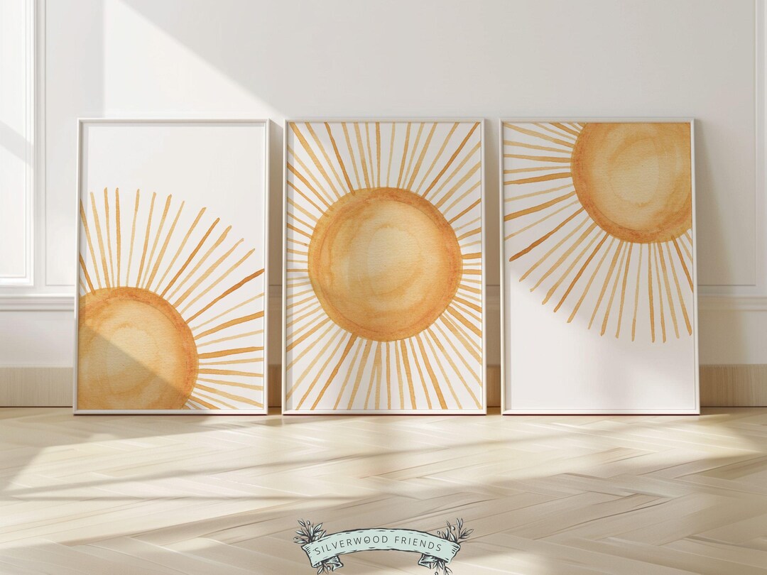 ORIGINAL Boho Sun Nursery Print, Boho Rising Sun Nursery Decor, Sun ...