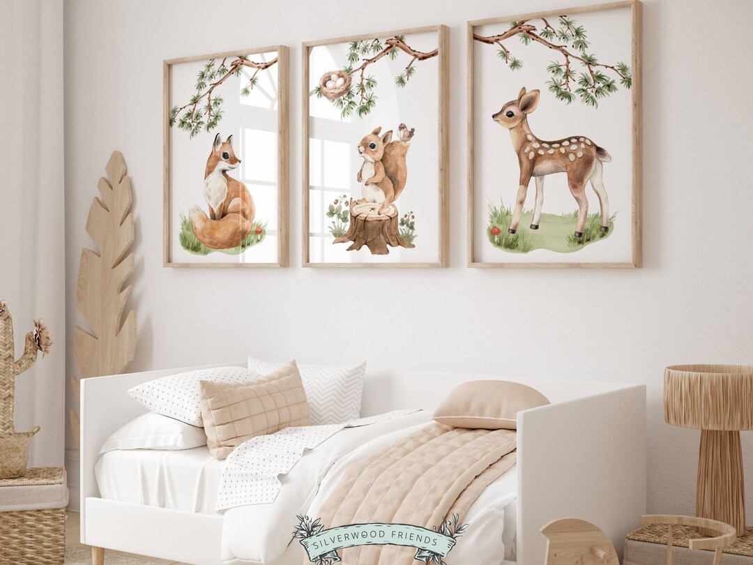 ORIGINAL Woodland Nursery Print Gift for Baby Girl Woodland Nursery ...