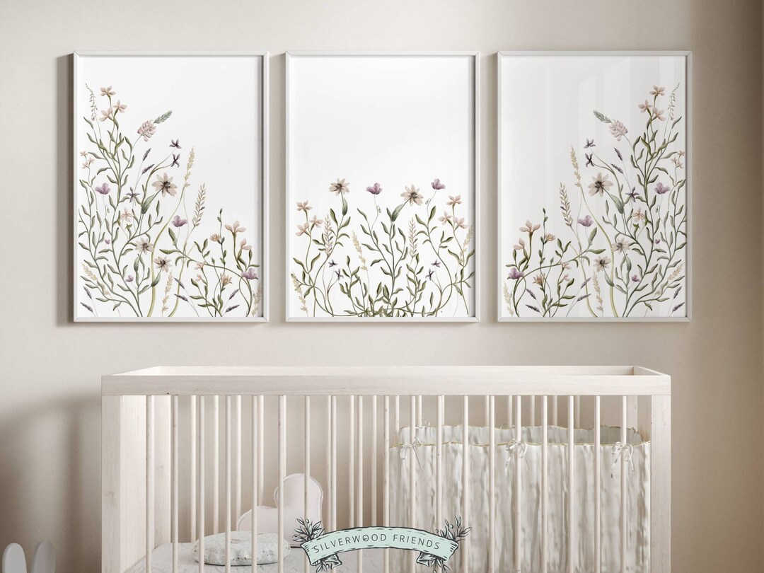 ORIGINAL Wildflower Nursery Print Gift For Baby Girl Boho Wildflower ...