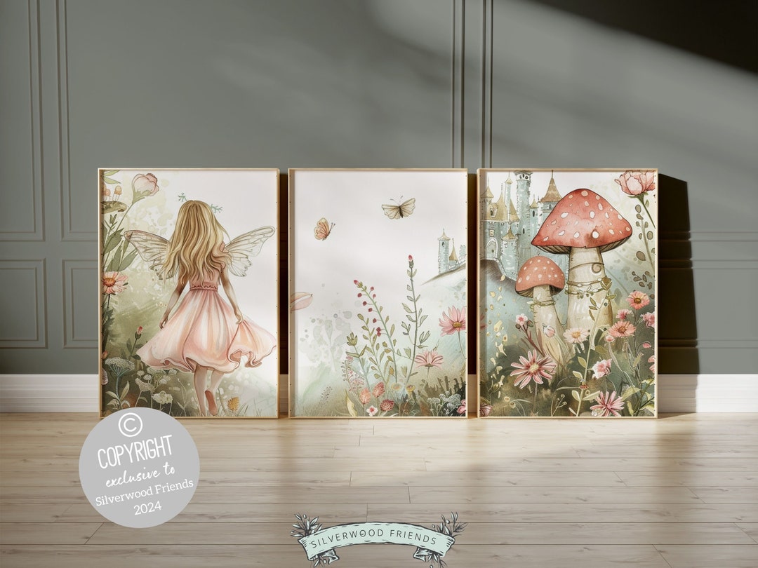 ORIGINAL Wildflower Fairy Garden Nursery Print Gift for Baby Girl Fairy ...