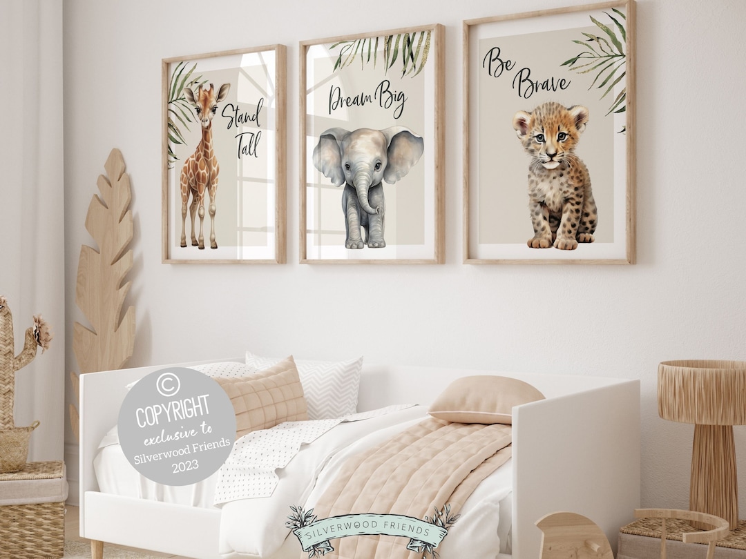 ORIGINAL Safari Jungle Animal Nursery Print Gift for Kids Safari ...