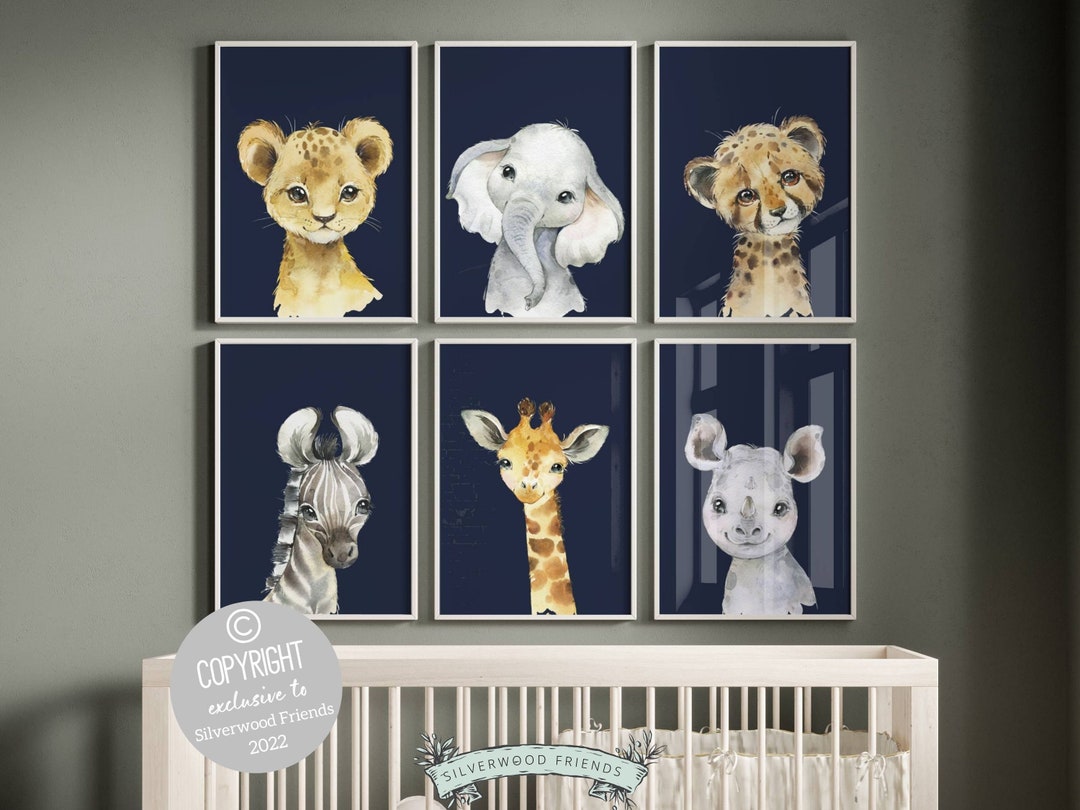 Safari Animal Nursery Prints, Boho Safari Nursery Decor, Baby Boy ...